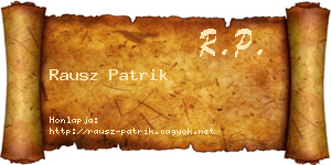 Rausz Patrik névjegykártya